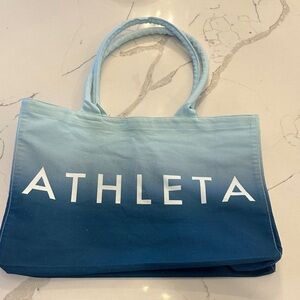 Athleta Gradient Blue Ombré Cotton Tote Bag